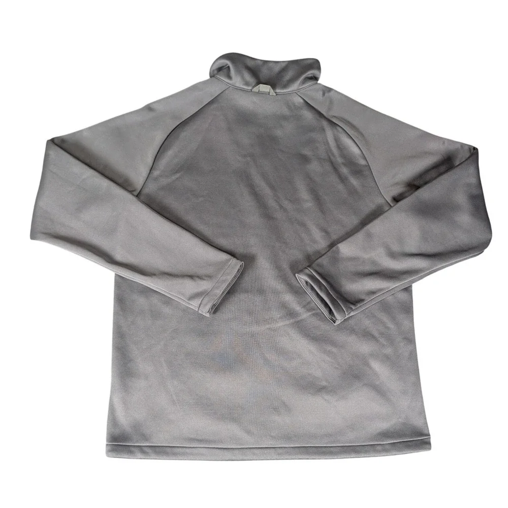 The North Face Mens Full Zip Fleece Jacket Grey Mock Neck Raglan Sleeve M